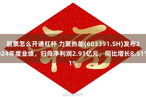 股票怎么开通杠杆 力聚热能(603391.SH)发布2024年度业绩，归母净利润2.91亿元，同比增长8.51%