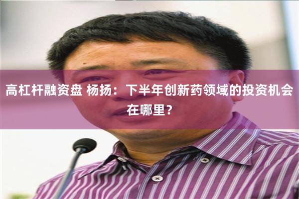 高杠杆融资盘 杨扬:下半年创新药领域的投资机会在哪里?