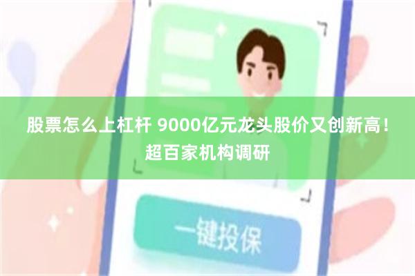 股票怎么上杠杆 9000亿元龙头股价又创新高！超百家机构调研